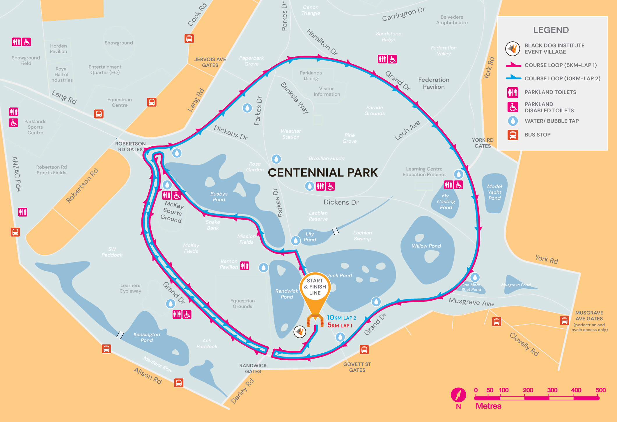 Centennial Park 5/10K Map